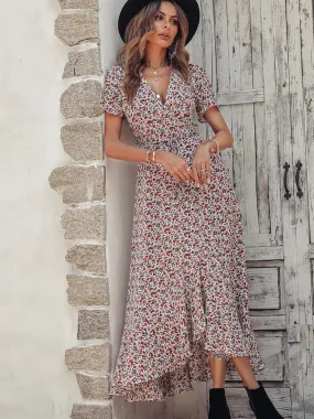 Floral Boho Wrap Maxi Dress