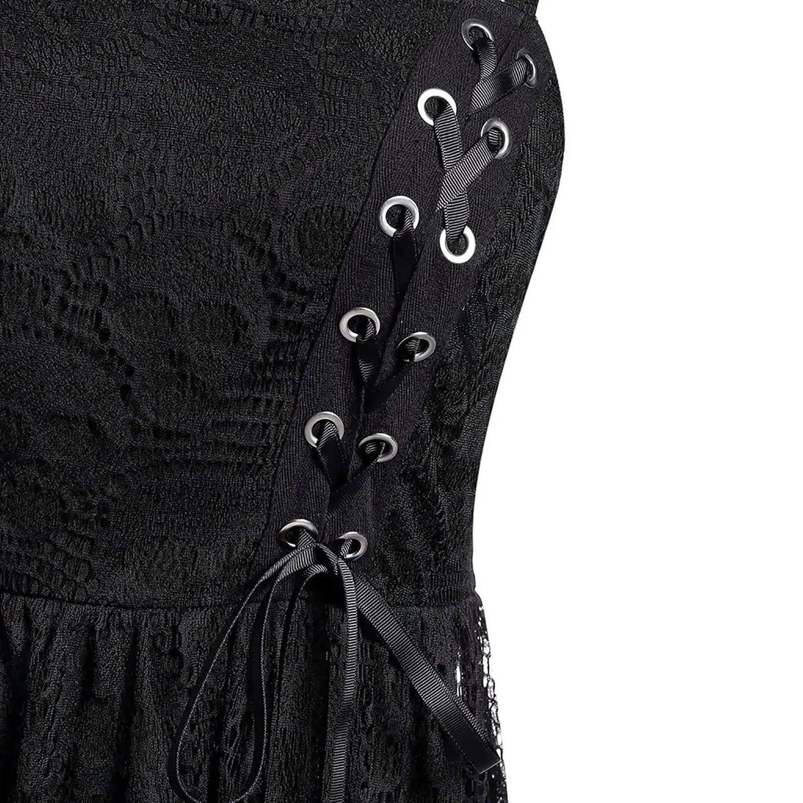 Funki Buys | Dresses | Women's Gothic Skull Lace Mini Dress