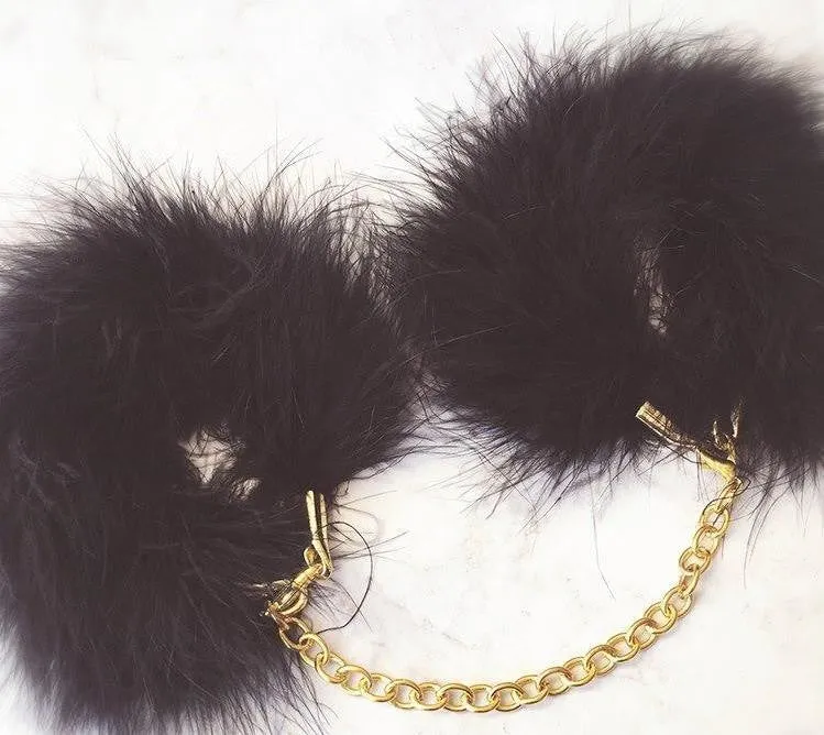 Fuzzy Black Cuffs