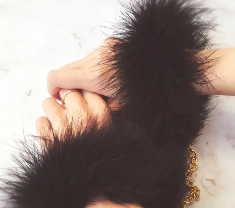 Fuzzy Black Cuffs