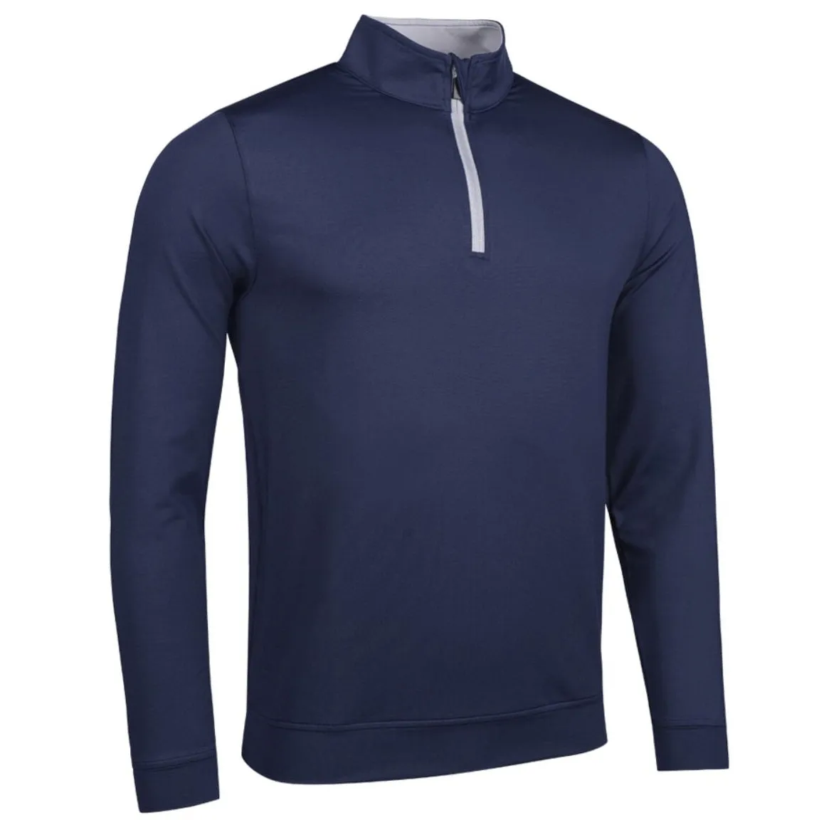 GLENMUIR Wick Quarter Zip Lightweight Golf Midlayer - Mens - Navy / Light Grey