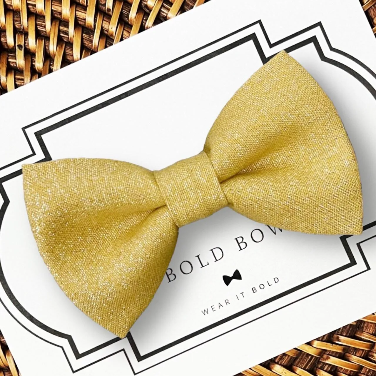 Gold Shimmer Bow for Dog Collar and Cat Collar