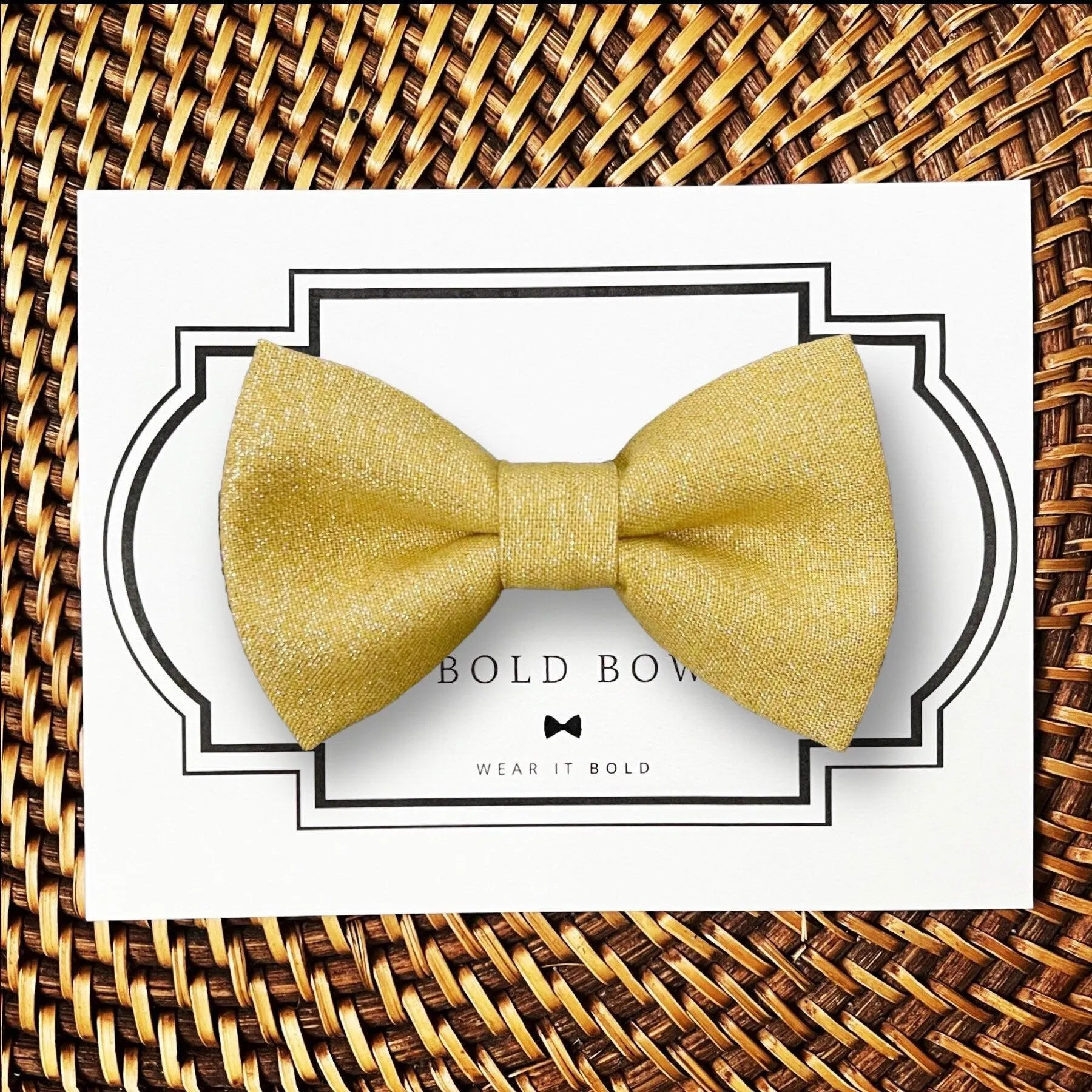 Gold Shimmer Bow for Dog Collar and Cat Collar