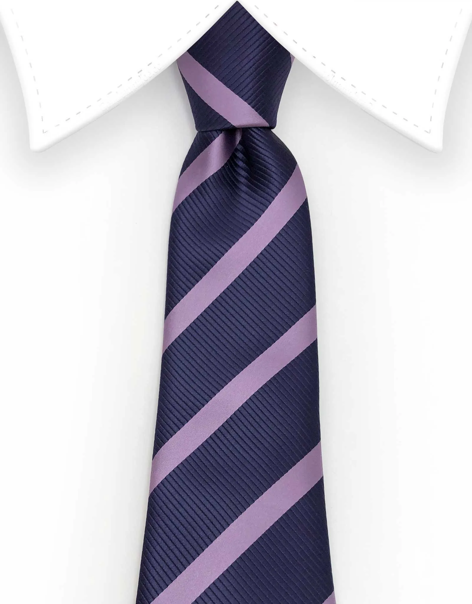 Grape Purple and Lilac Extra Long 70" Stripe Tie - 3XL