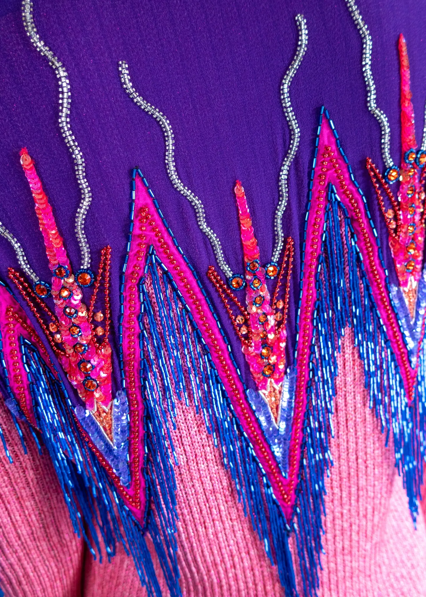 Gucci Pink & Purple Sequins & Fringe Cardigan