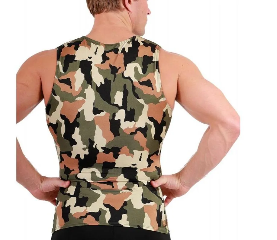 Insta Slim Camo Activewear Sleeveless Crew-Neck 3TAT0N1