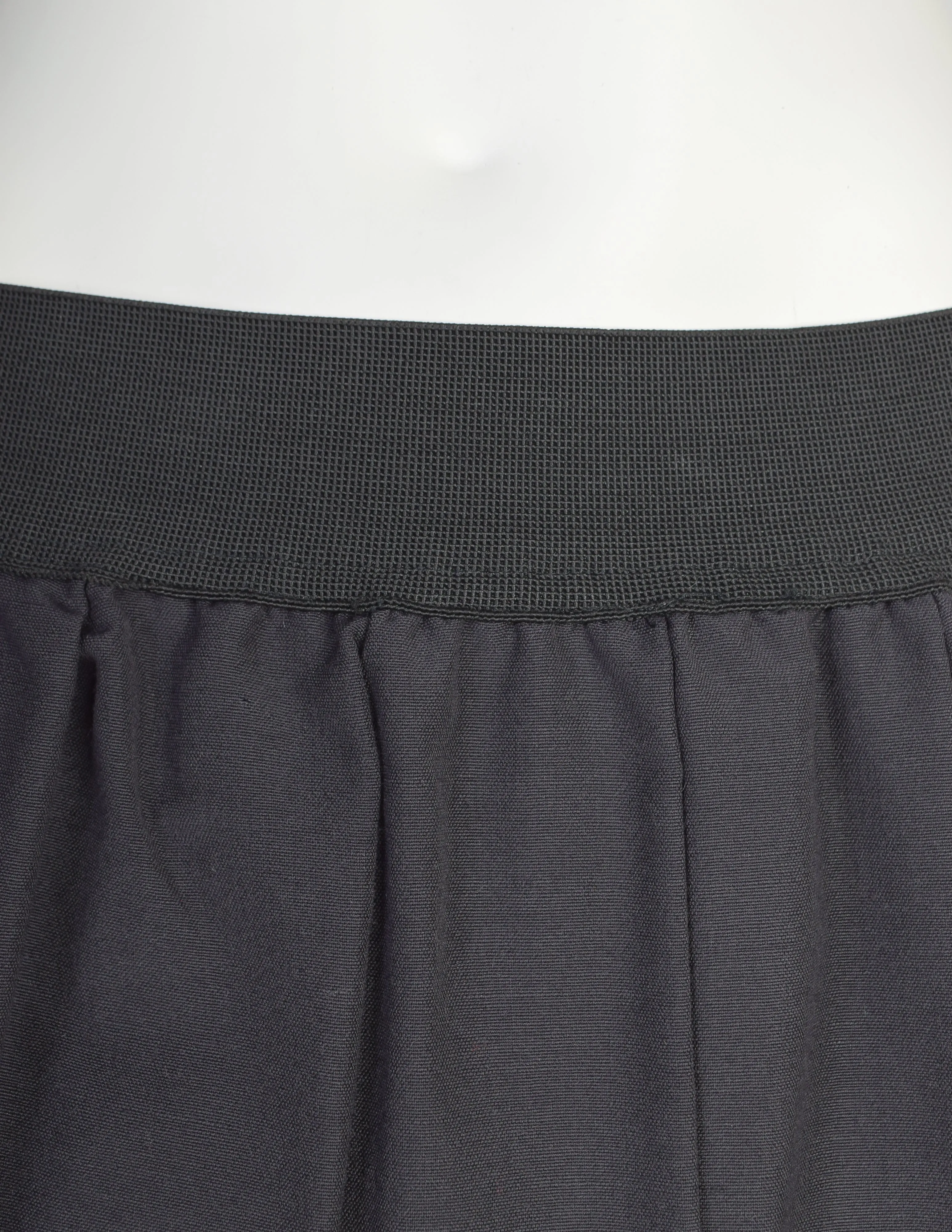 Jean Paul Gaultier Vintage 1980s Charcoal Black Wool Convertible Pleated Bubble Dress Skirt