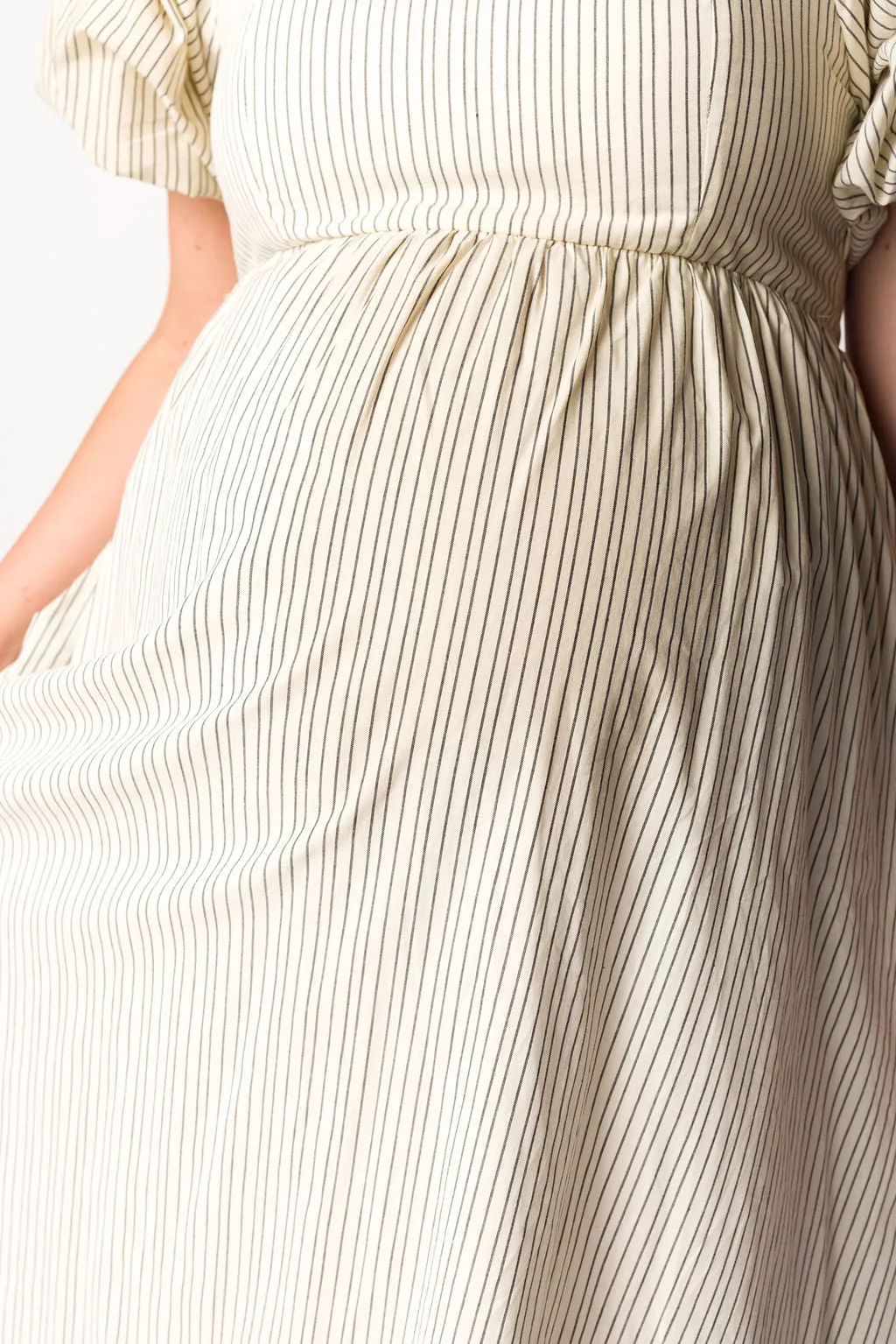 Jules  Striped Maxi Dress in Natural/Black