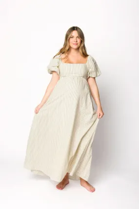 Jules  Striped Maxi Dress in Natural/Black