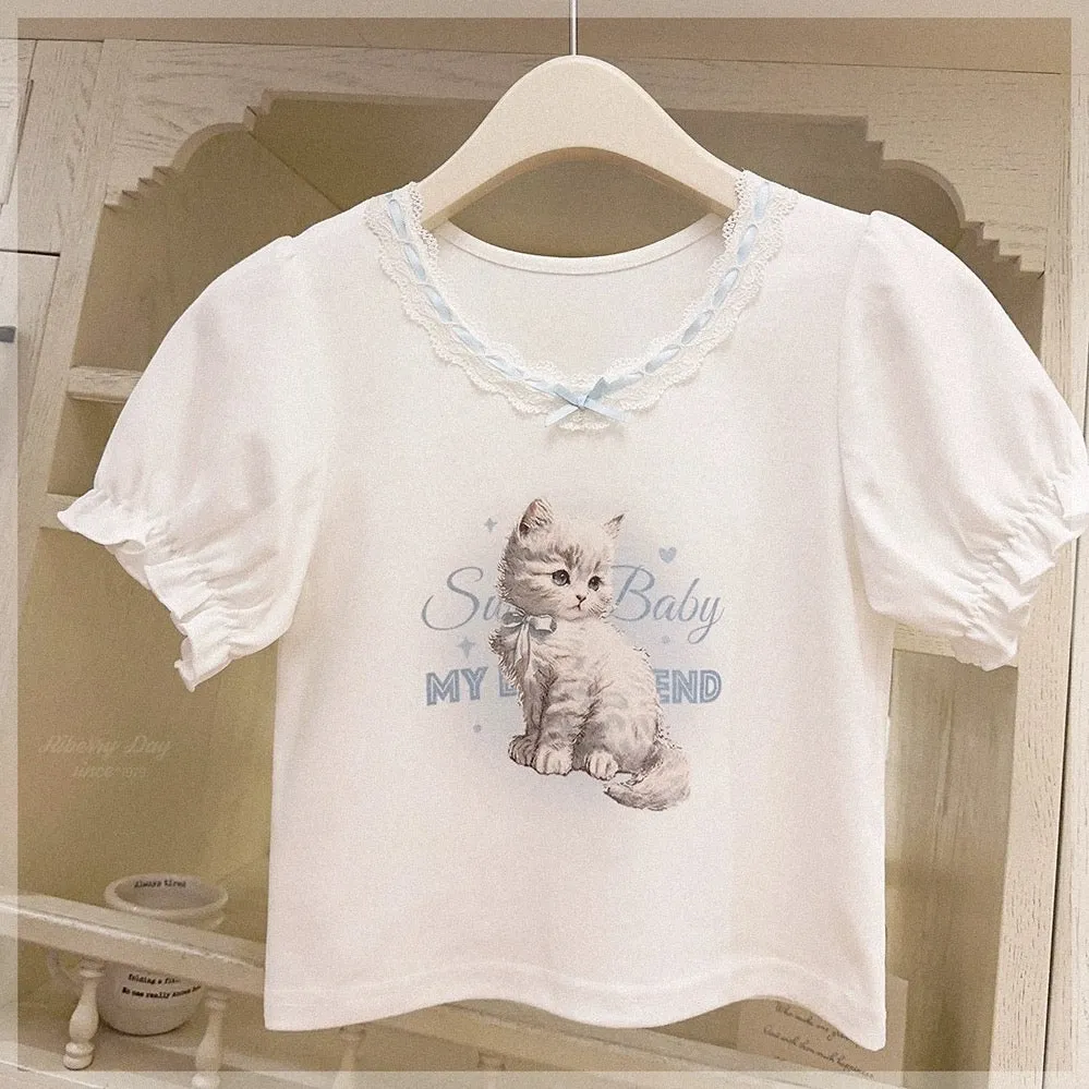 Kitty Babe Cotton T-shirt Top