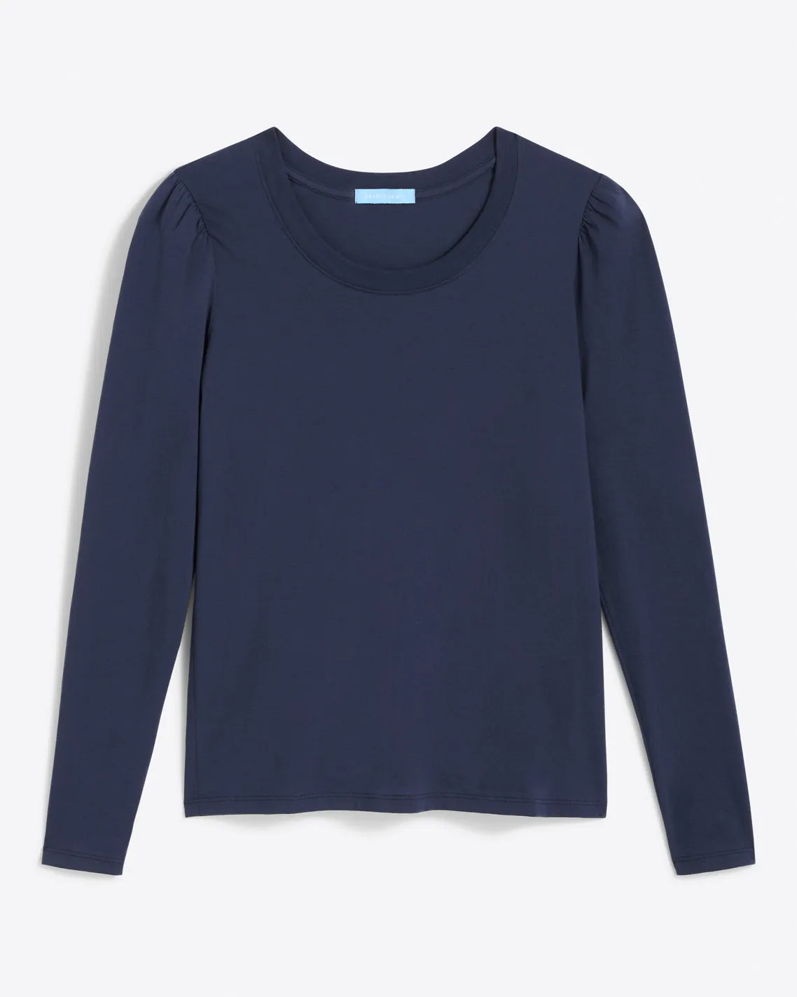 Long-Sleeve Easy Knit Top in Navy