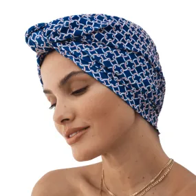 Louvelle Dahlia Shower Cap In Navy Portside