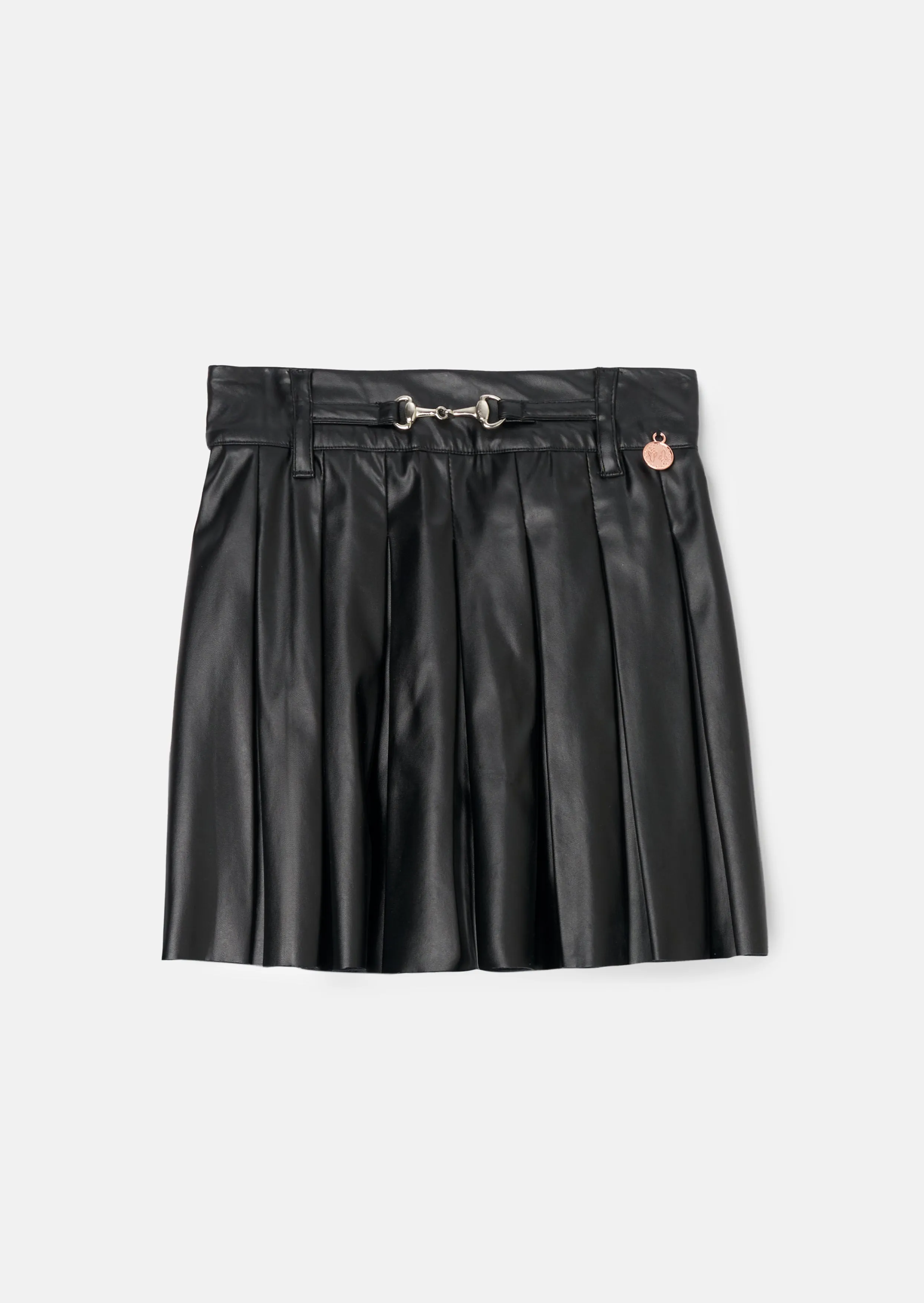 Lucile Black Leather Look Skirt