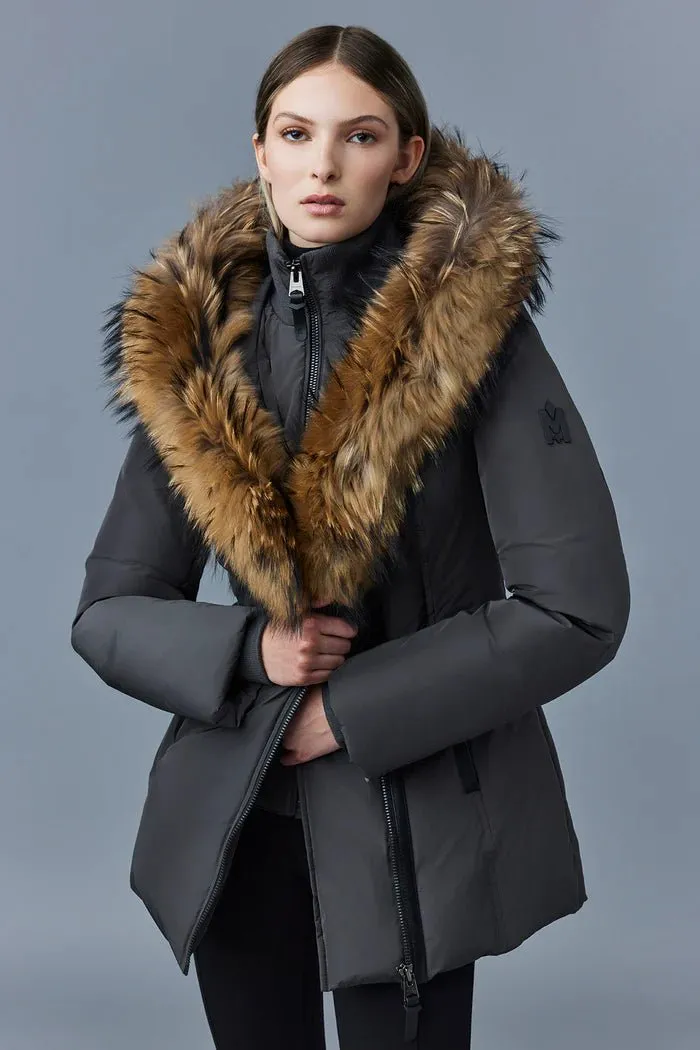 MACKAGE ADALI-F - Down Coat With Natural Fur Signature Mackage Collar