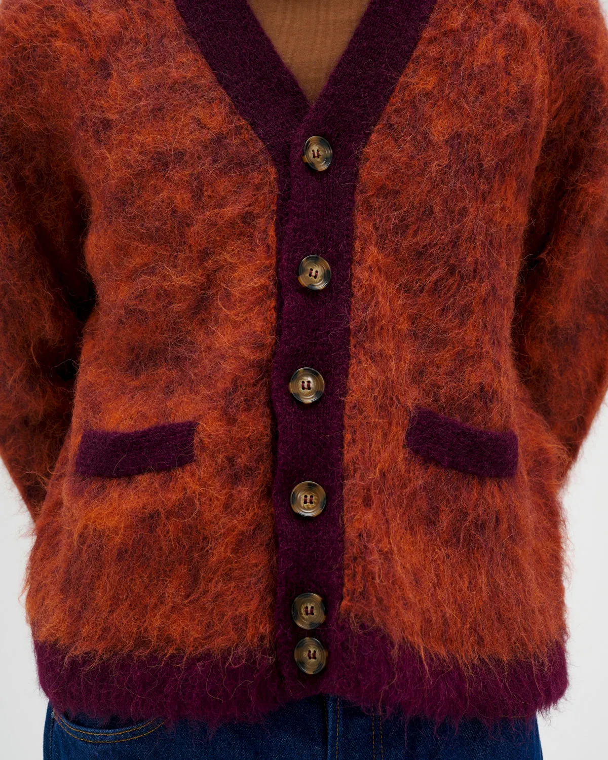 Marled Alpaca Cardigan - Purple