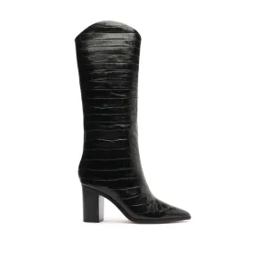 Maryana Block Wide Crocodile Boot