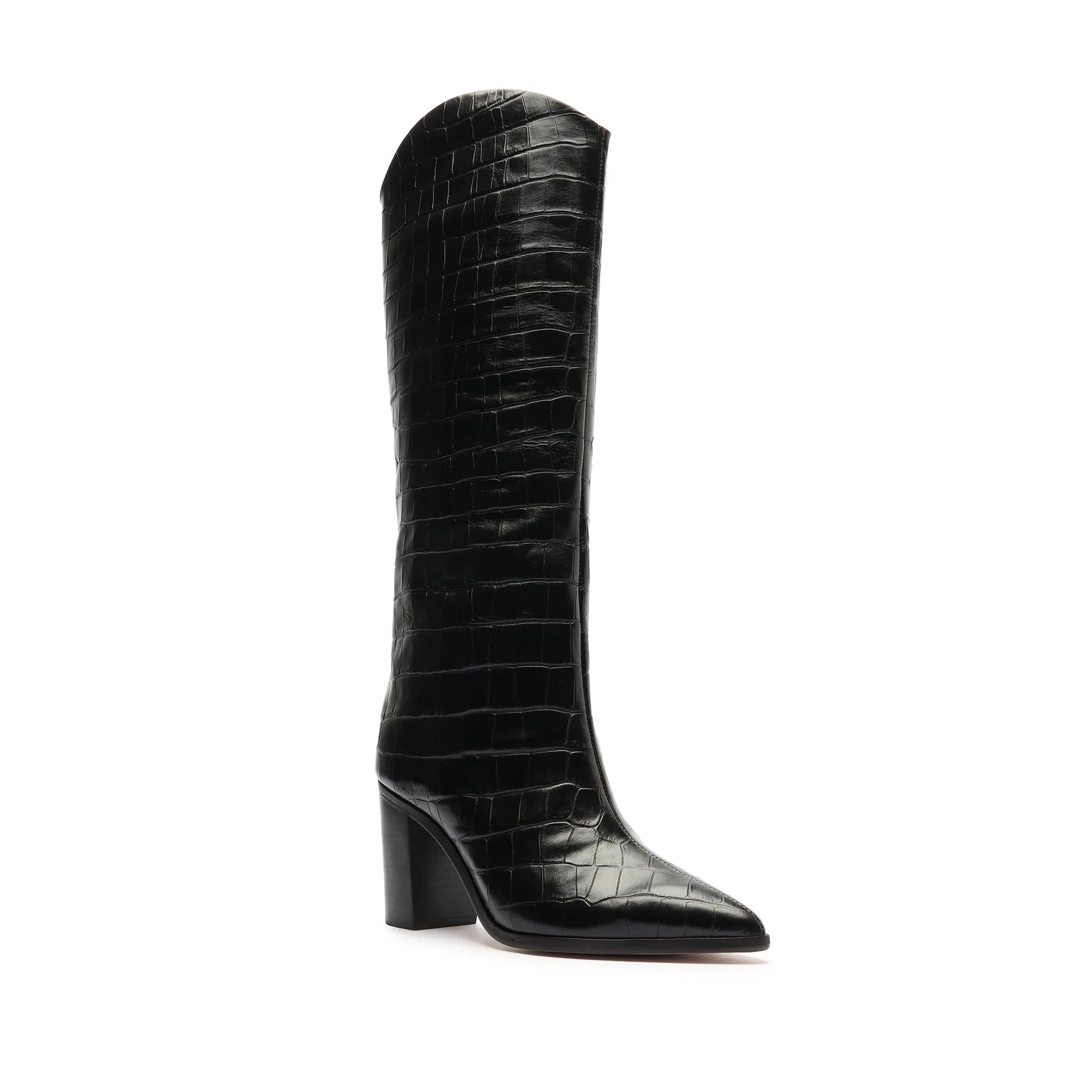 Maryana Block Wide Crocodile Boot