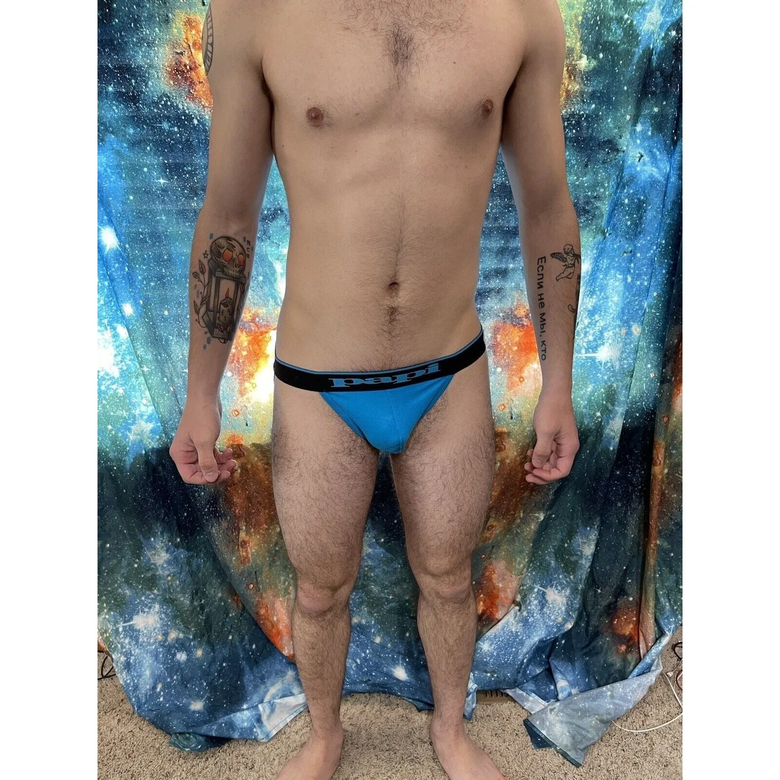 Men's Aqua blue papi jock jockstrap small