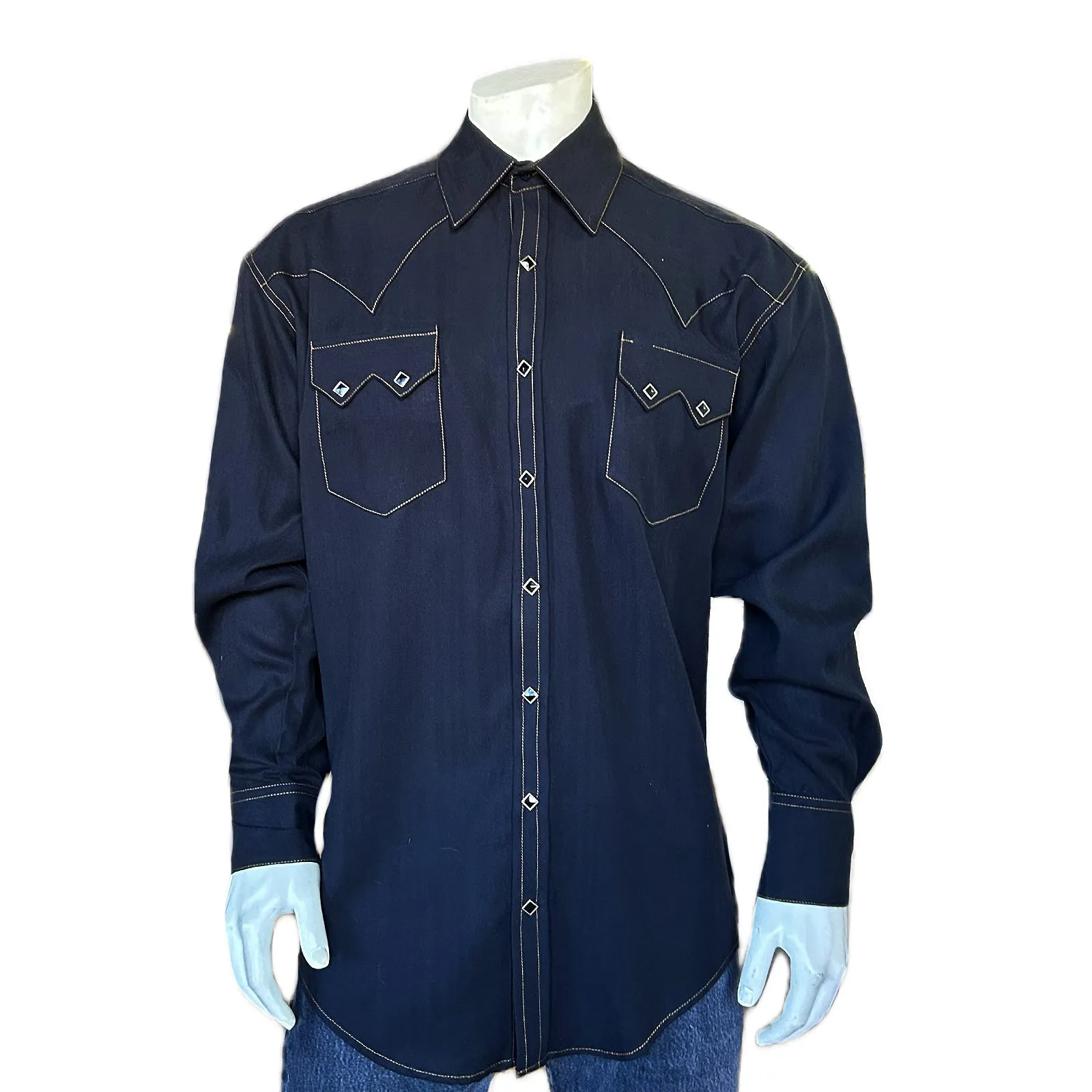 Men's Black Rayon Western Shirt