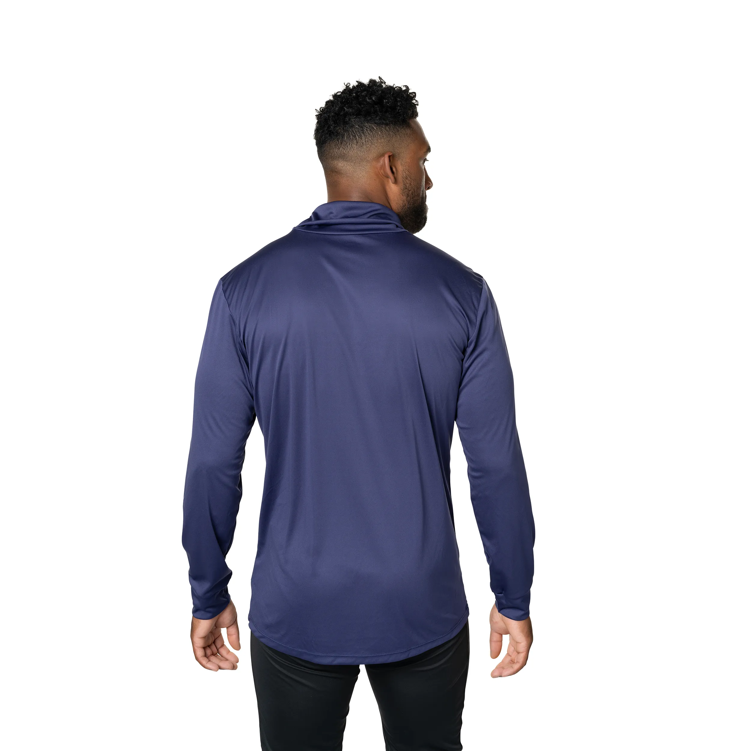 Men's Peach Skins Roll T-Neck - Navy