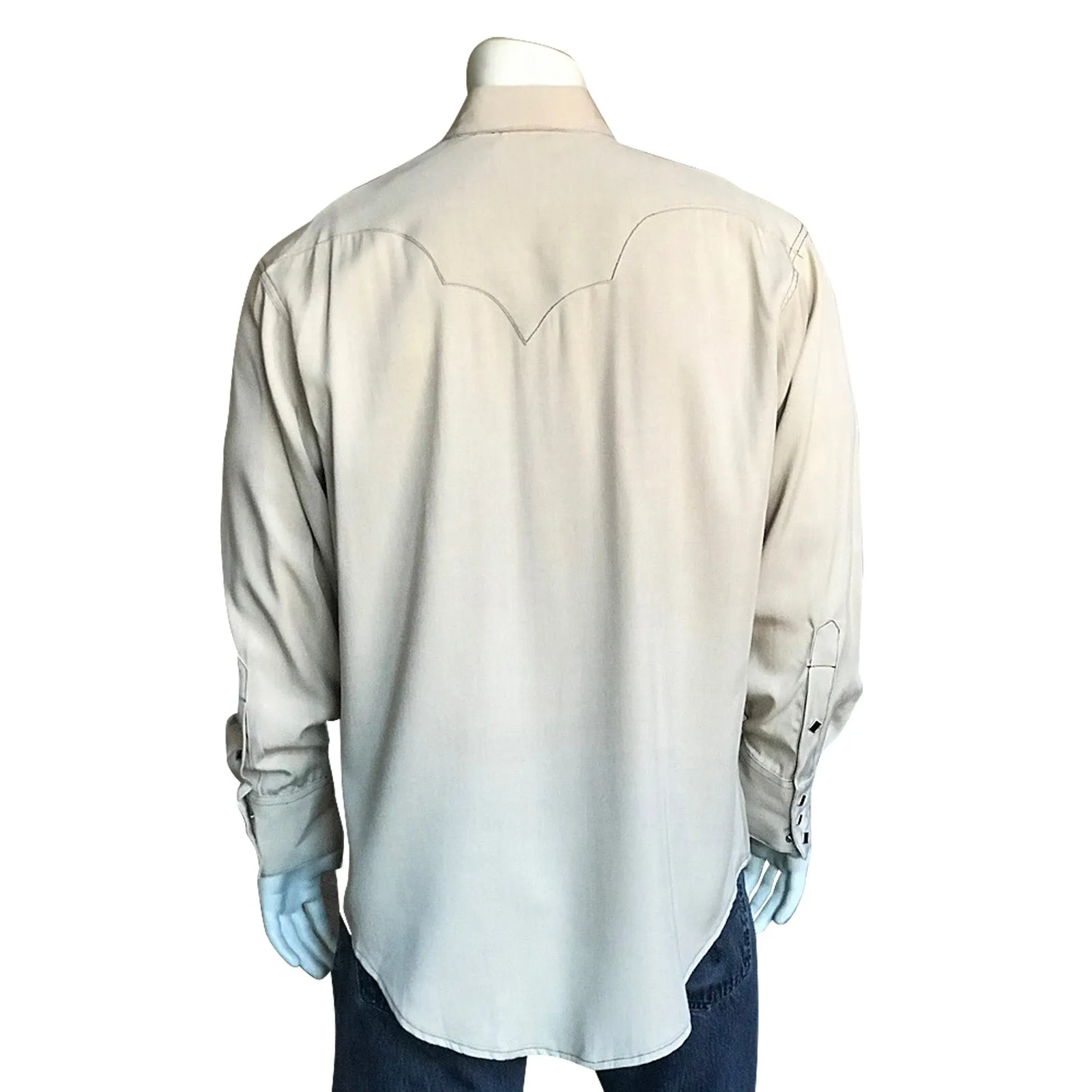 Men's Sueded Tencel Ivory Western Shirt