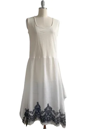 Montmartre Dress w/ Lace Print - White - Small