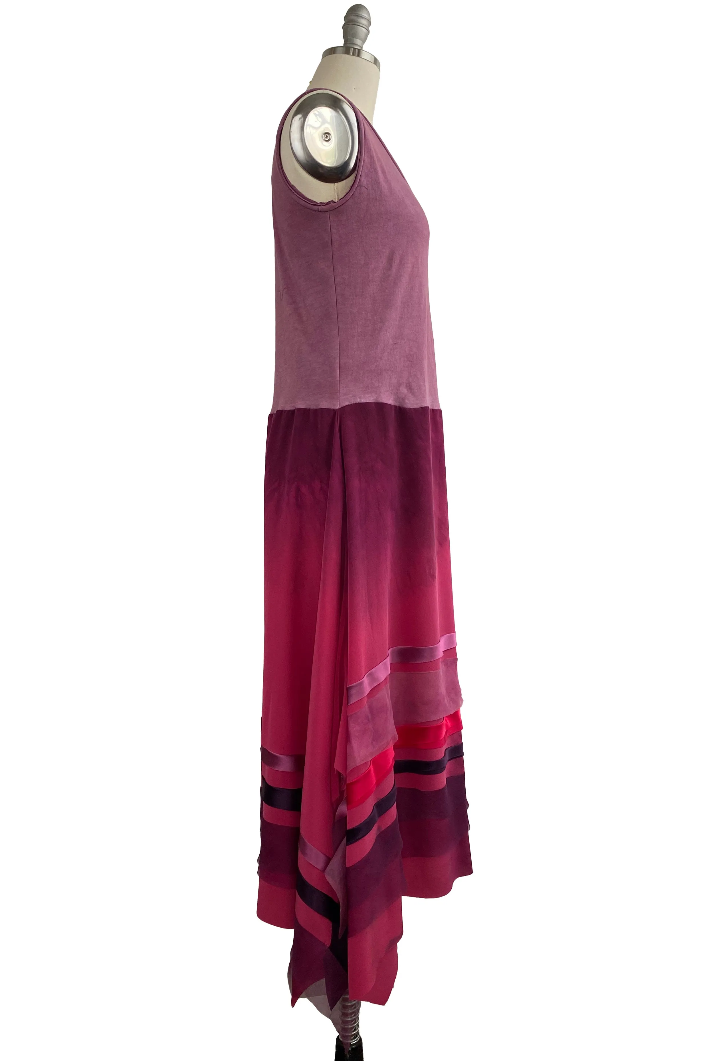 Montmartre Dress w/ Strip Skirt - Magenta & Fuschia - Small