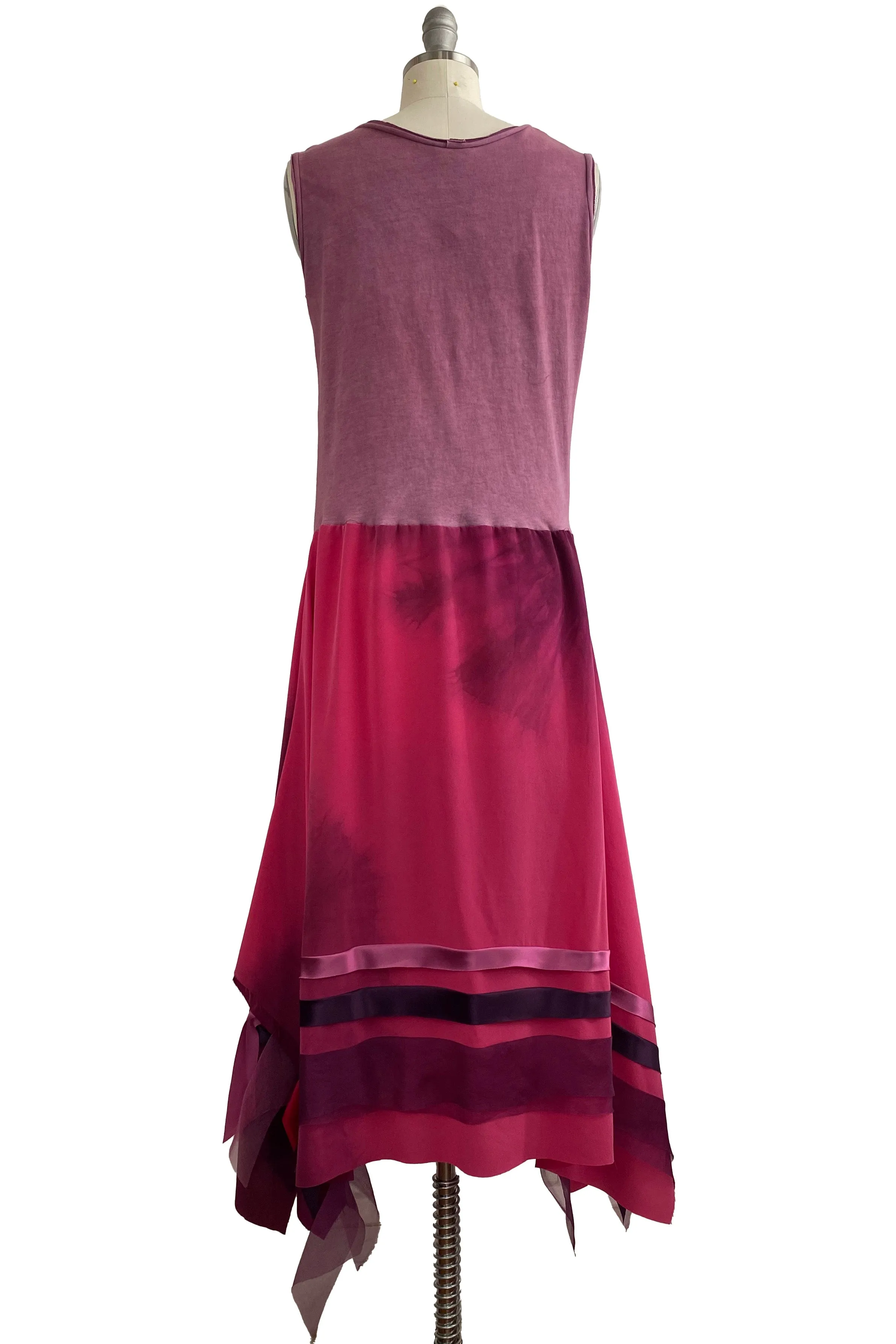 Montmartre Dress w/ Strip Skirt - Magenta & Fuschia - Small