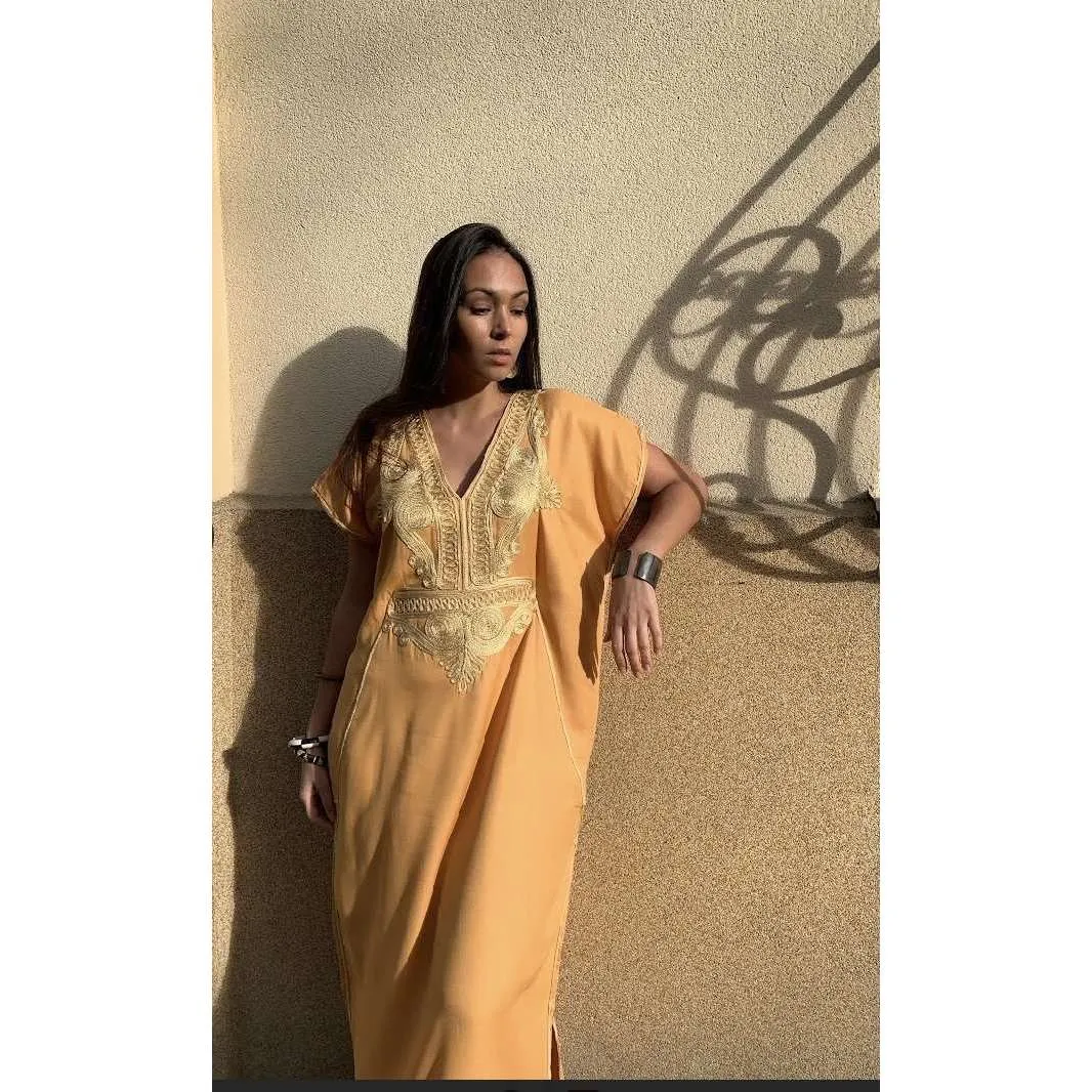 Mustard Yellow Gold Marine Kaftan Caftan & Loungewear