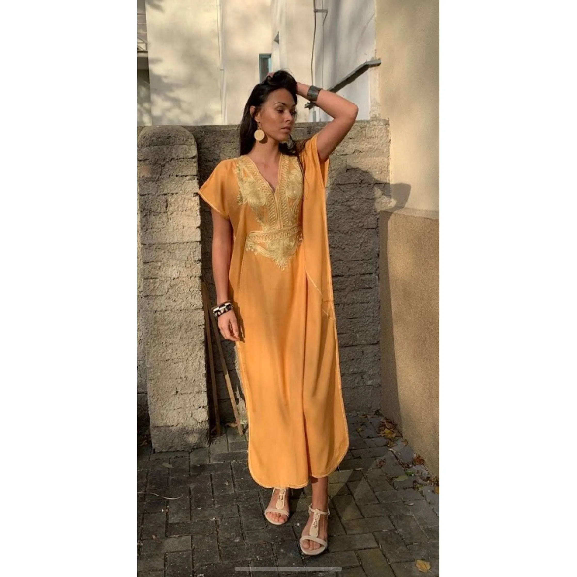 Mustard Yellow Gold Marine Kaftan Caftan & Loungewear