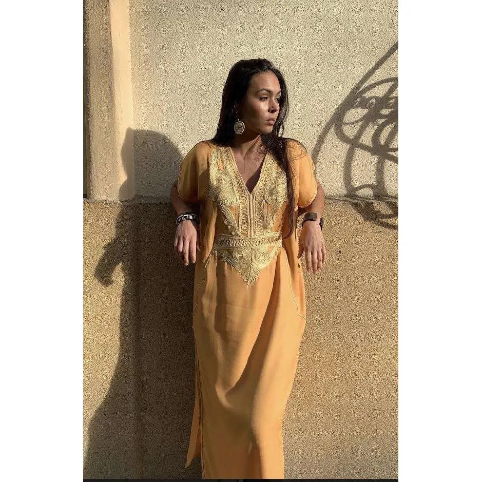 Mustard Yellow Gold Marine Kaftan Caftan & Loungewear