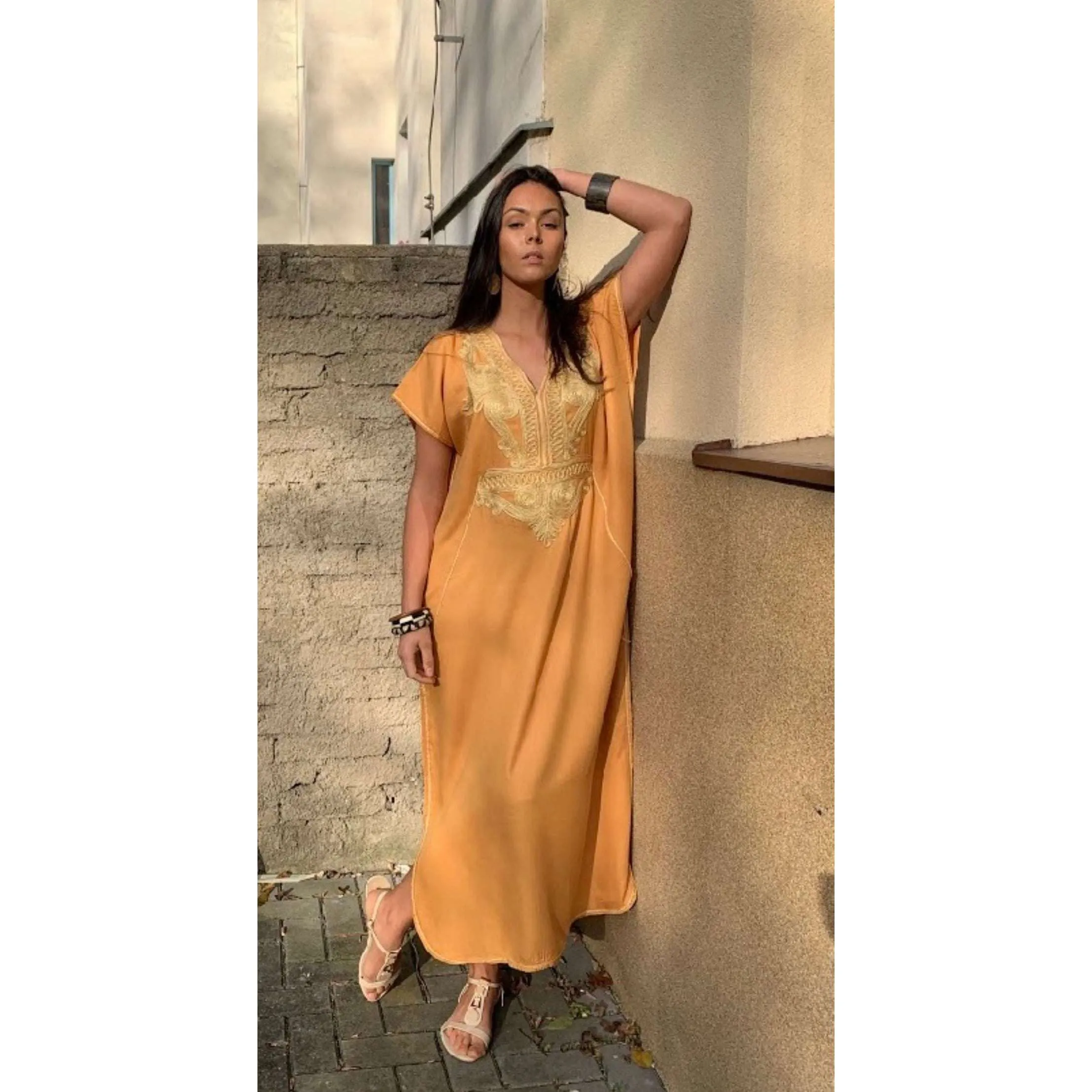 Mustard Yellow Gold Marine Kaftan Caftan & Loungewear