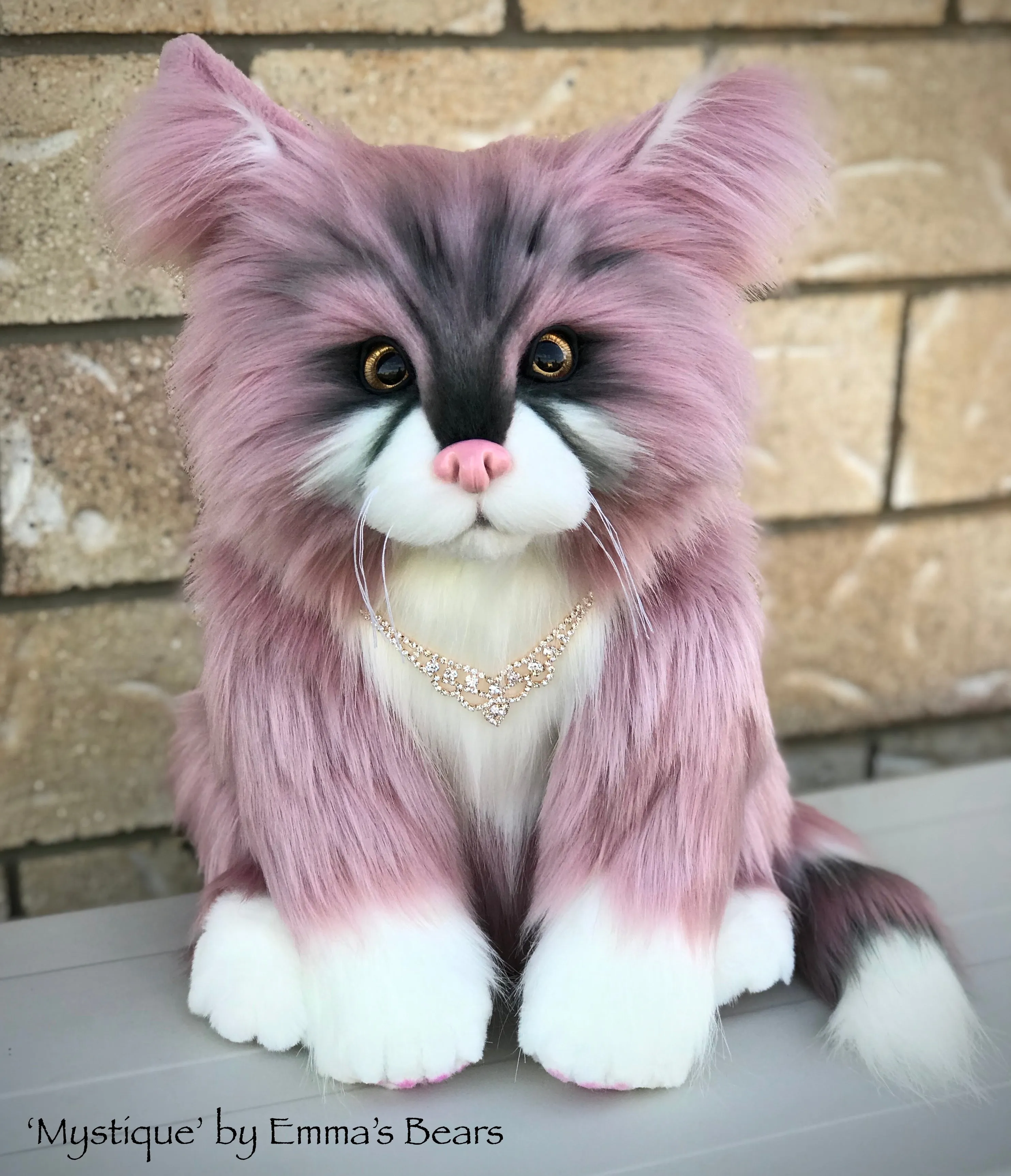 'Mystique' - life-size 15" faux fur artist cat by Emma's Bears