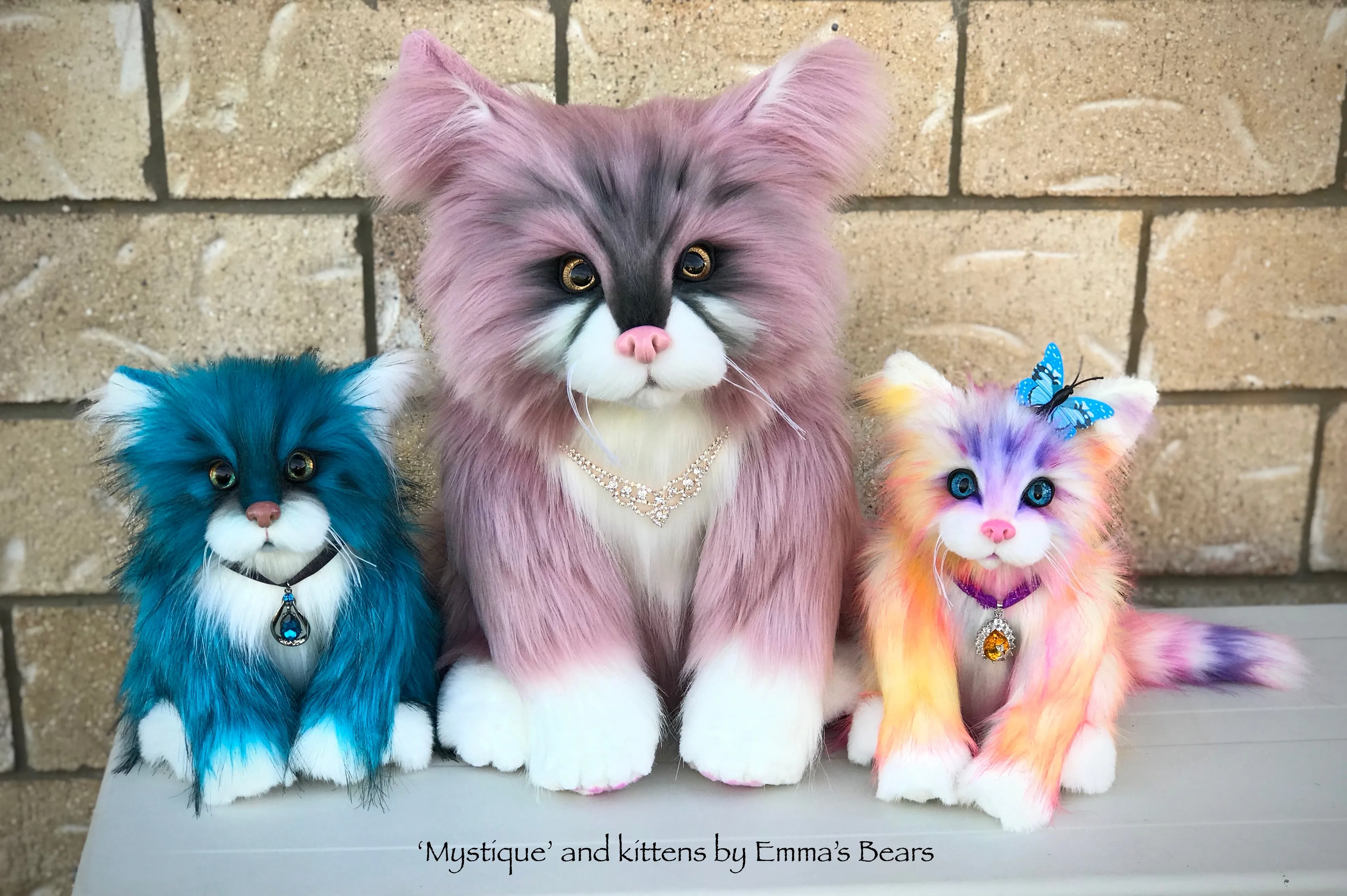 'Mystique' - life-size 15" faux fur artist cat by Emma's Bears