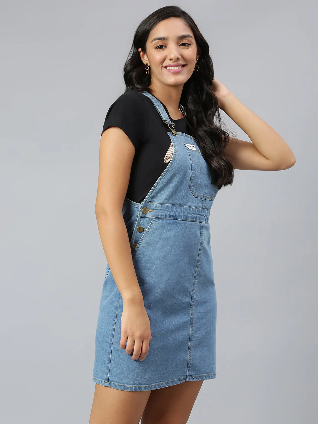 NaughtyDungaree® Women's Denim Dungaree Dress Essential