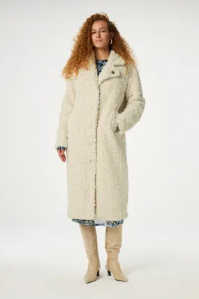 Nicole White Cosy Faux Fur  Coat