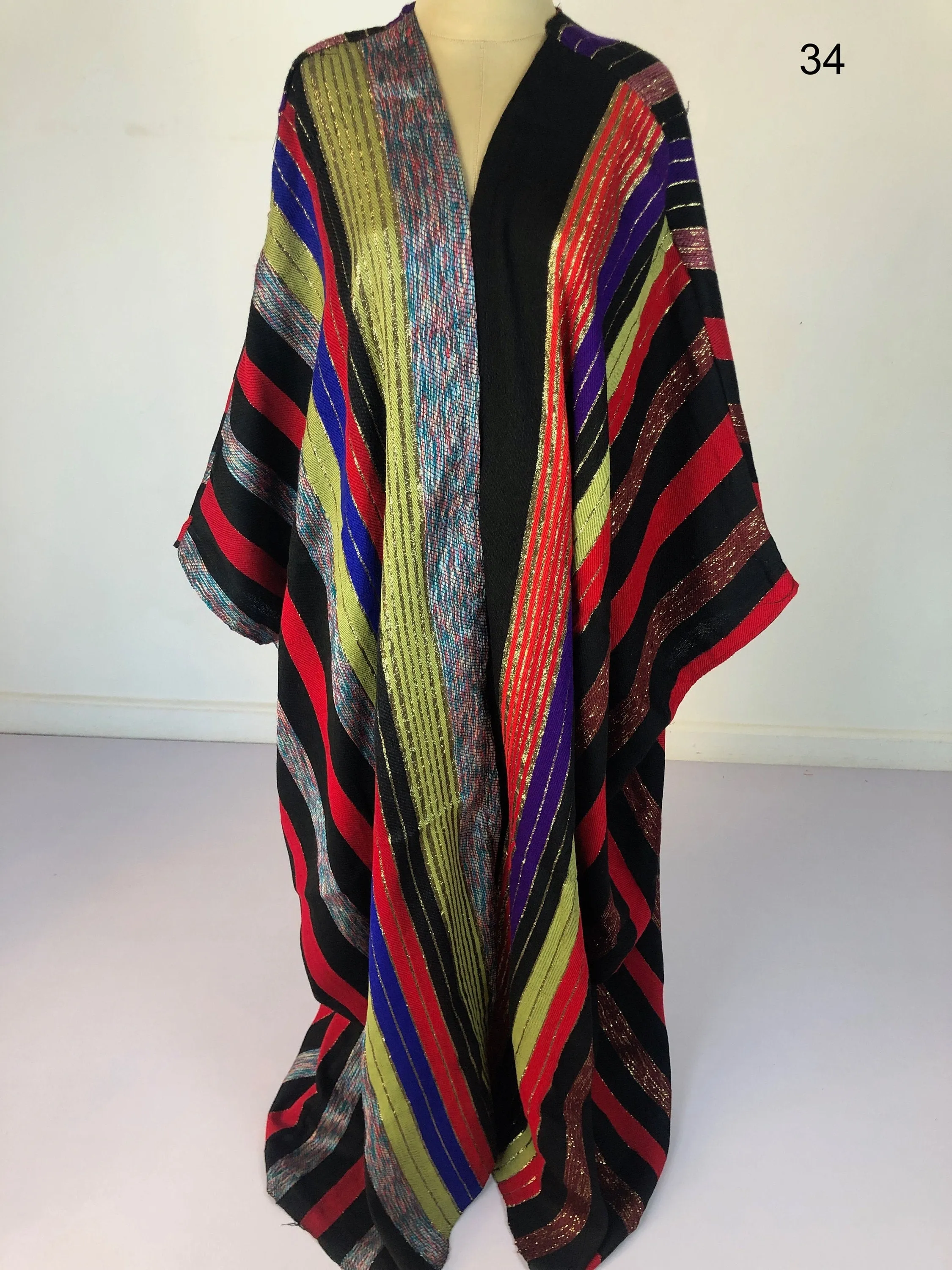 One of a kind Bohemian hand loomed Wool Kimono, Winter Wool Kimono, Abayas, Winter Abaya, Colorful Abaya, Handmade Abaya, Kimonos for women