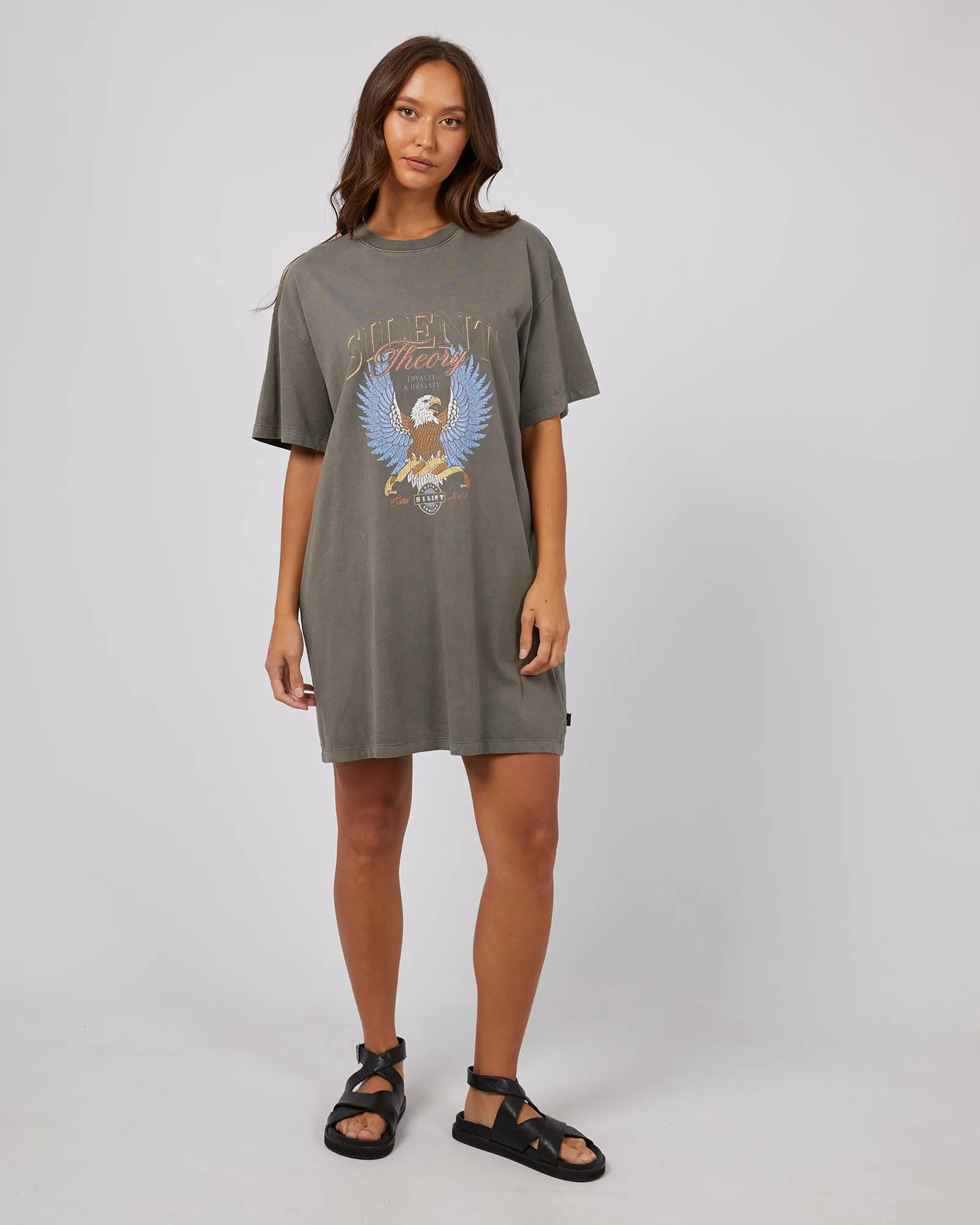 Open Wings Mini Tee Dress Coal