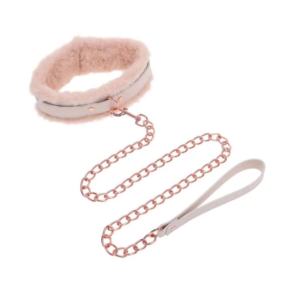 Peaches n Creame Fur Collar with Leash