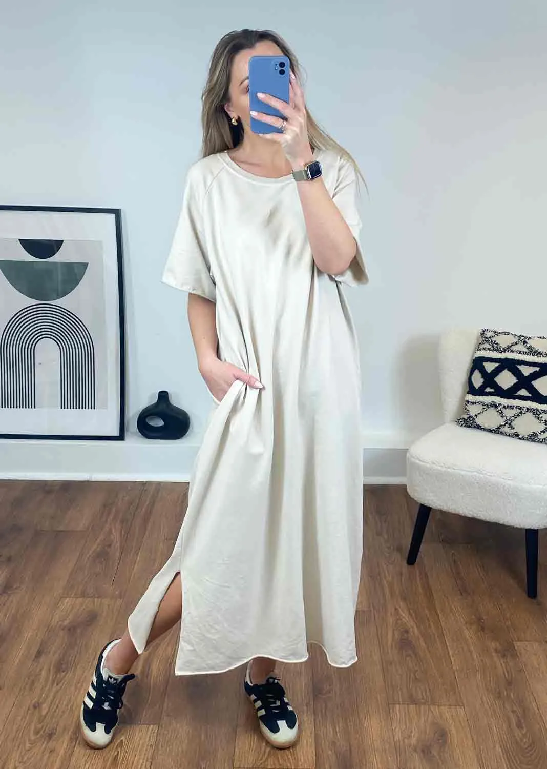 Peyton Jersey Maxi Dress in Cream