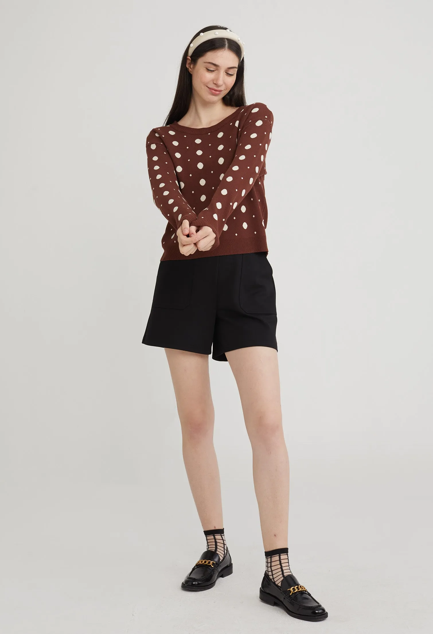 Polka Dot Knit Top