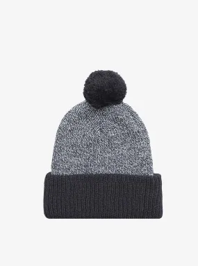 Pom Pom Beanie in Heather Gray/ Black