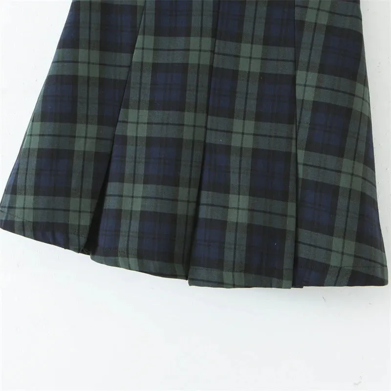 Preppy Plaid Pattern High Waist Mini Skirt