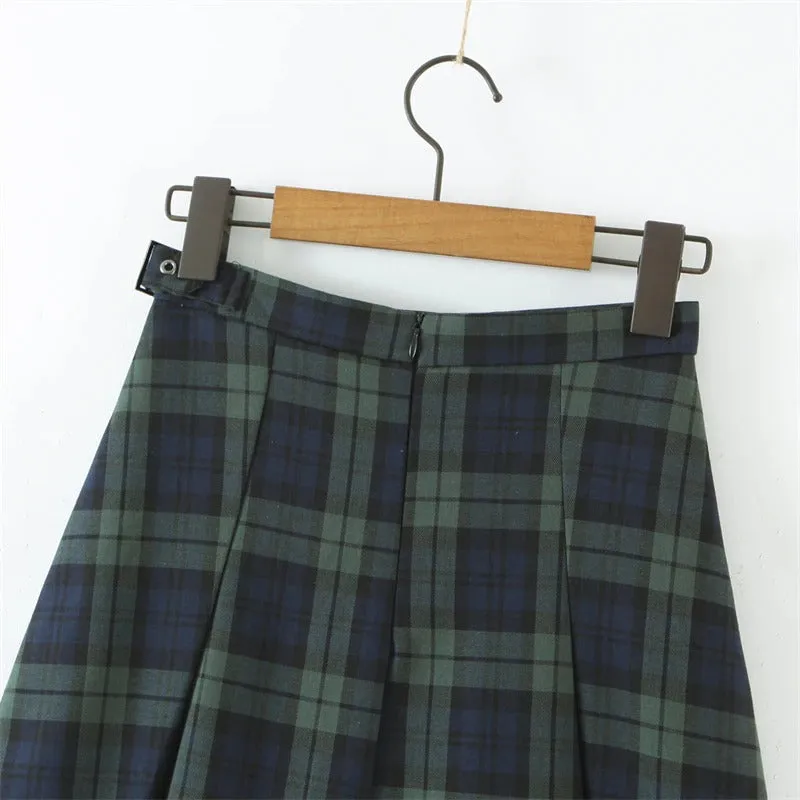 Preppy Plaid Pattern High Waist Mini Skirt