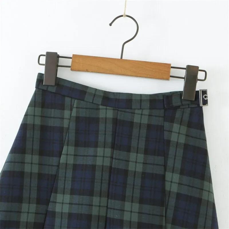 Preppy Plaid Pattern High Waist Mini Skirt