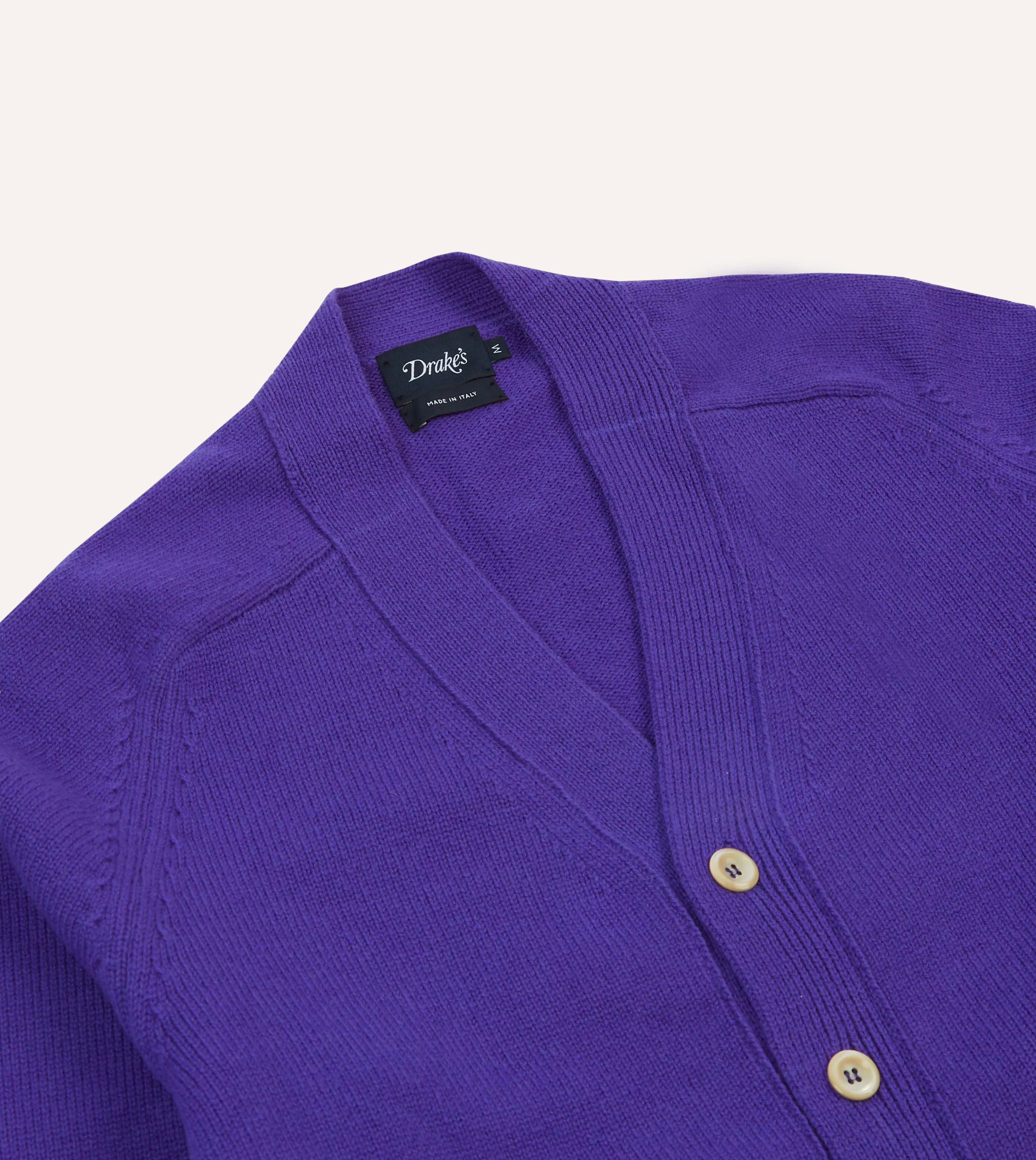 Purple Lambswool 6 Button Cardigan