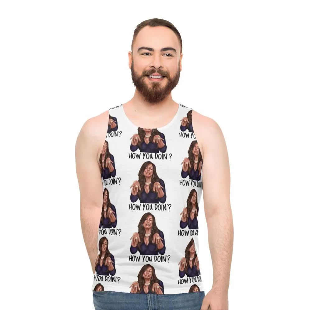 "How You Doin?" Unisex Funny Tank Top for Pop Culture Fans