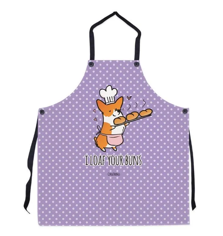 "I Loaf Your Buns" Corgi Apron | Customizable