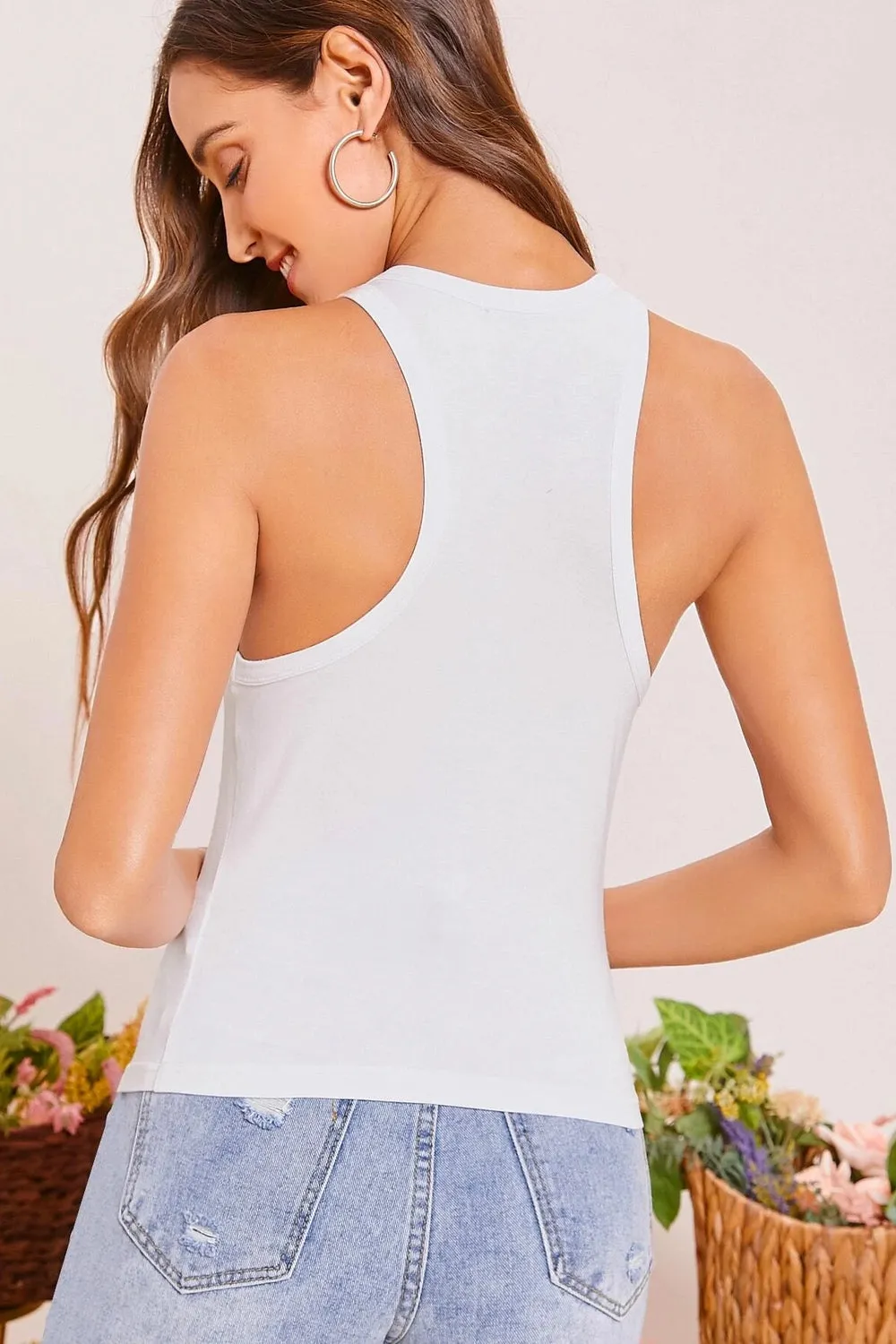 Racer Back Top White