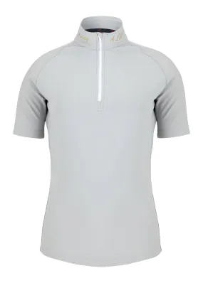 Reyal Top Grey White Short Sleeved By A Little Bit Racey